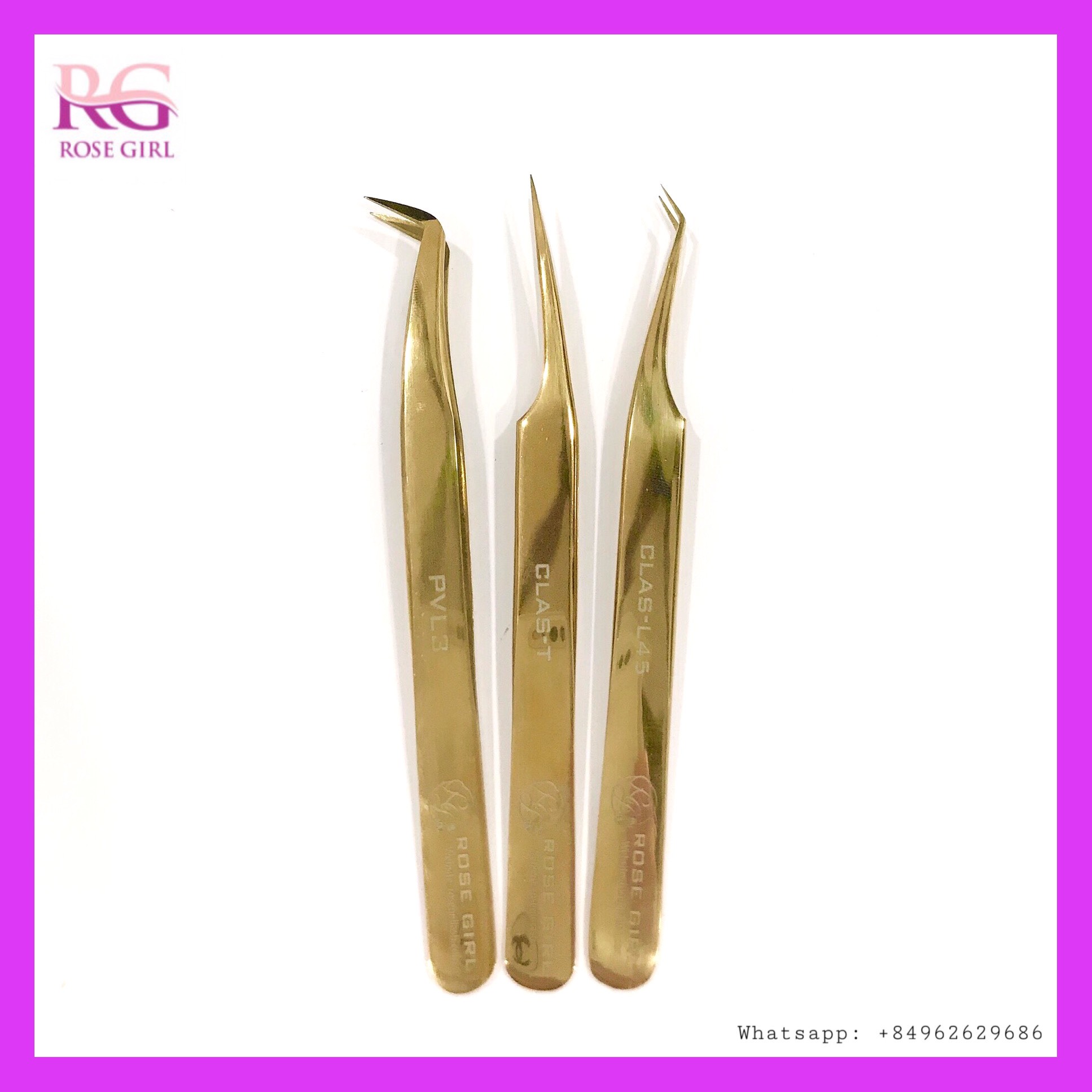 GOLD VOLUME TWEEZERS SET Rose Girl
