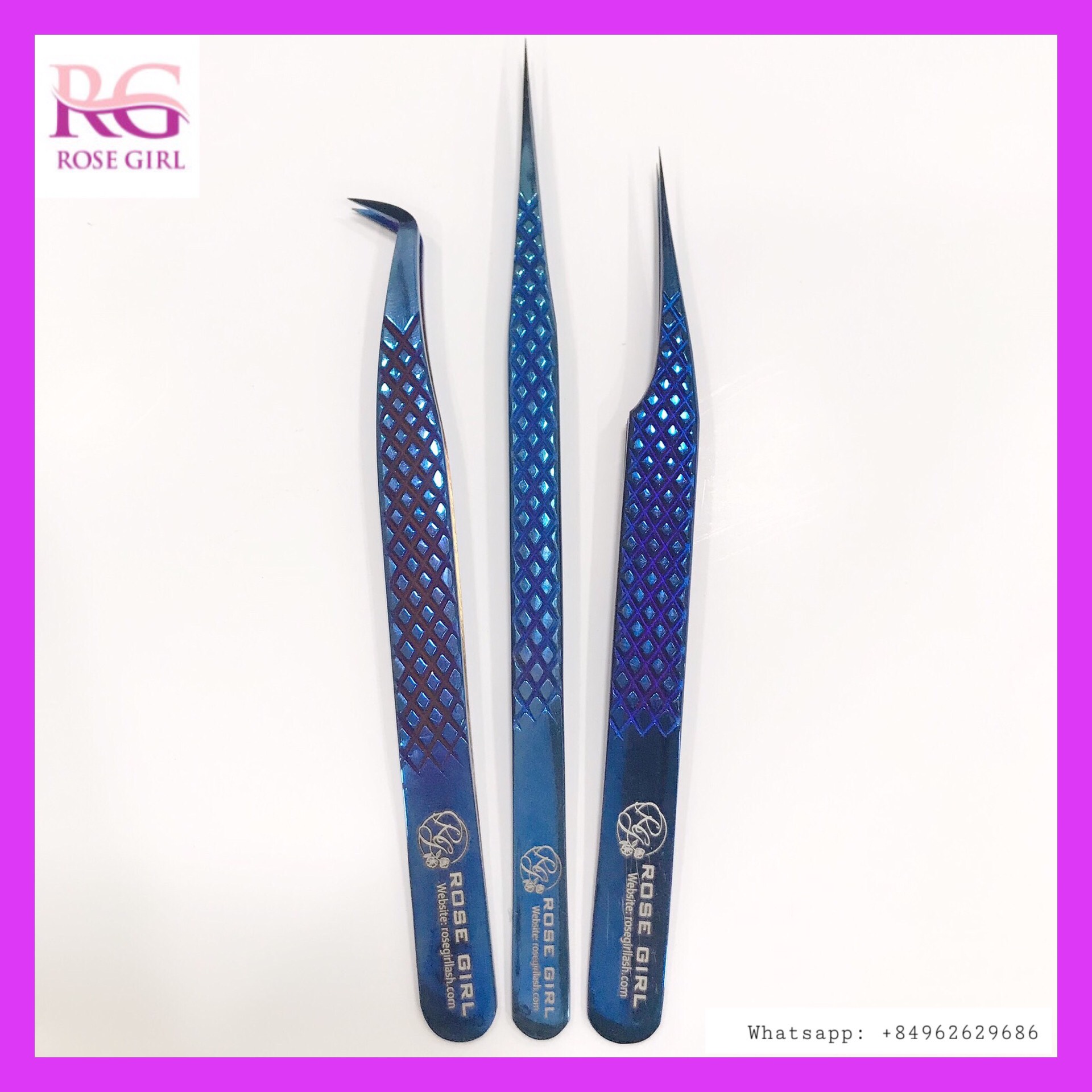 BLUE DIAMOND TWEEZERS SET Rose Girl