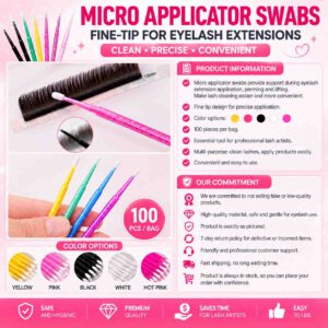 Small-Tipped Glitter Cotton Swabs for Lash Removal & Wax Application – 100 Pieces/Bag