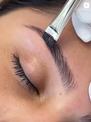 Brow tint application