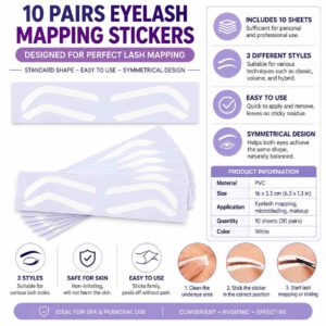 10-Piece Disposable Eyebrow Mapping Guide Stickers